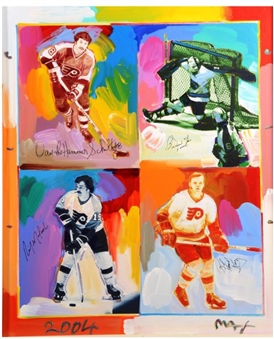 Huge 2004 Philadelphia Flyers Signed Original Artwork by Peter Max (40" x 49")